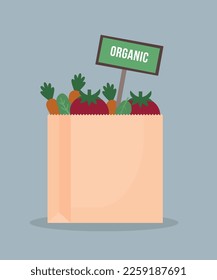 Shopping Paper Bag with Organic Vegetables