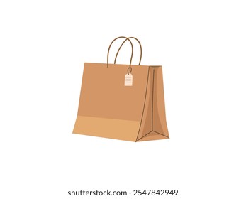 Shopping paper bag with rope handles. Eco friendly paper bag