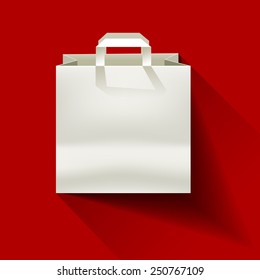shopping paper bag SALE red background brown vintage