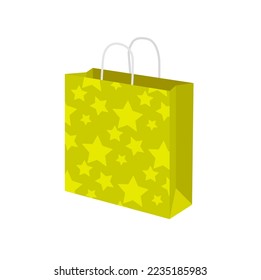 Shopping paper bag template vector illustration ( star pattern )