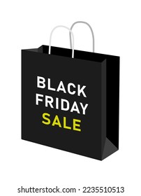 Shopping paper bag template vector illustration ( Black Friday Sale )