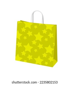 Shopping paper bag template vector illustration ( star pattern )