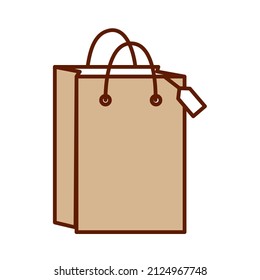 shopping paper bag vector icon sign symbol. isolated graphic illustration