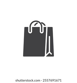 Shopping paper bag vector icon. filled flat sign for mobile concept and web design. Paper Bag glyph icon. Symbol, logo illustration. Vector graphics
