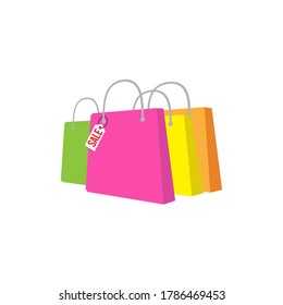 Ilustración vectorial de la bolsa de papel de compra