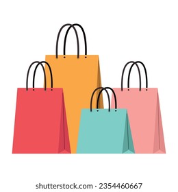 shopping paper bags icon isolated