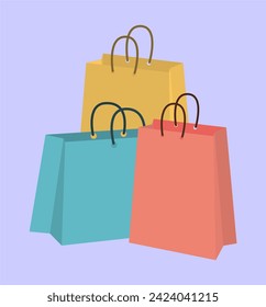 shopping paper bags vector art