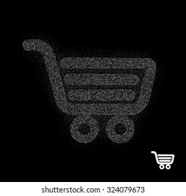 Shopping Particles Icon on Back Background