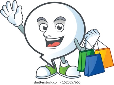 Shopping pattern circle bubble with character shape.