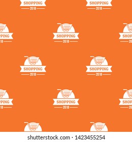 Shopping pattern vector orange for any web design best