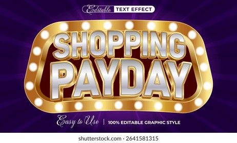 shopping payday editable text effect, lettering typography font style