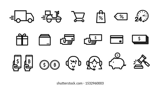shopping and payment and delivery icon