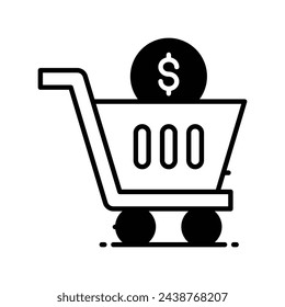 Shopping Payment icon vector strock illustration