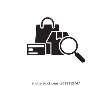 Shopping and payment method search icon.