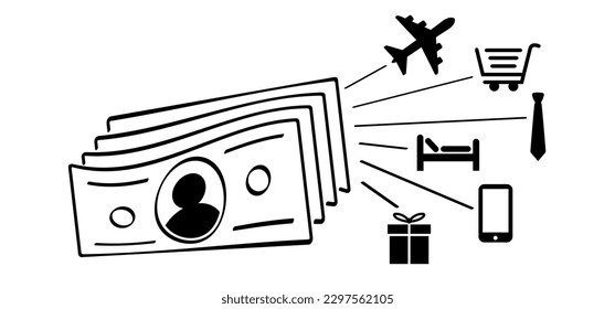 Shopping. payment pictogram. Cartoon shop, buy with credit card. Contactless card. Pay cards. Plastic cards, payments. Wallet, money and hand. Banking finance investment. Transaction, transfer concept