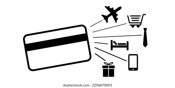 Shopping. payment pictogram. Shop, buy with credit card. Contactless card. Pay cards. Plastic cards, payments. Wallet, money and hand. Banking finance investment. Transaction, transfer concept. tariff