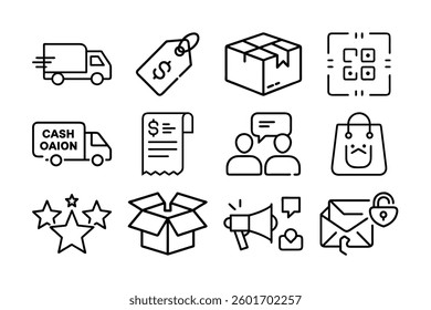 Shopping, Payment, Transaction and Delivery Icone Design