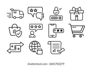 Shopping, Payment, Transaction and Delivery Icone Design