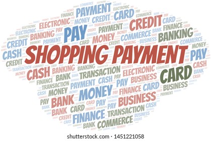 Shopping Payment word cloud. Vector made with text only.