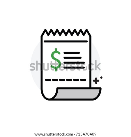 Shopping payroll receipt concept Isolated Line Vector Illustration editable Icon
