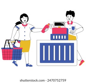 shopping people with vector illustration