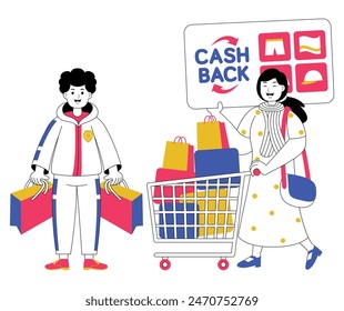 shopping people with vector illustration