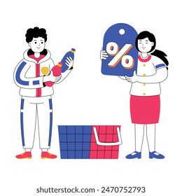 shopping people with vector illustration