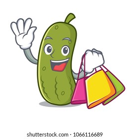 Shopping pickle character cartoon style