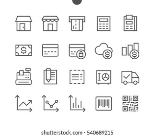 Shopping Pixel Perfect Well-crafted Vector Thin Line Icons 48x48 Ready for 24x24 Grid for Web Graphics and Apps with Editable Stroke. Simple Minimal Pictogram Part 1-2