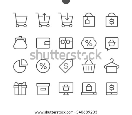 Shopping Pixel Perfect Well-crafted Vector Thin Line Icons 48x48 Ready for 24x24 Grid for Web Graphics and Apps with Editable Stroke. Simple Minimal Pictogram Part 2-2