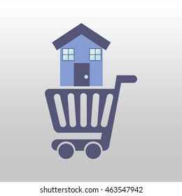 shopping place building architecture icon, vector illustration