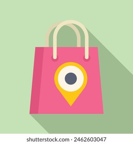 Shopping place locator icon flat vector. Online map app. Market place