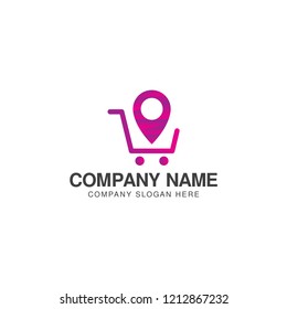 Shopping place logo or icon vector design template