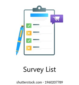 Shopping plan and user feedback concept, gradient vector of survey list design 