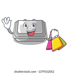 Shopping plastic box in the mascot shape
