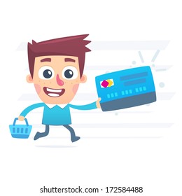 Shopping with plastic card