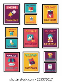 shopping poster banner flat design background set, eps10