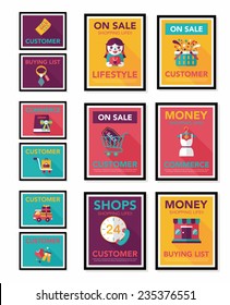 shopping poster banner flat design background set, eps10