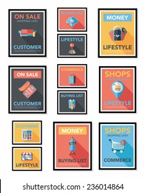 shopping poster banner flat design background set, eps10