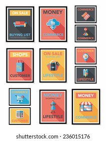 shopping poster banner flat design background set, eps10