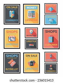 shopping poster banner flat design background set, eps10