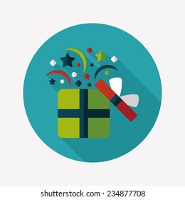 shopping present flat icon with long shadow,eps10
