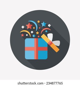 shopping present flat icon with long shadow,eps10