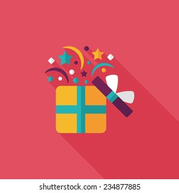 shopping present flat icon with long shadow,eps10