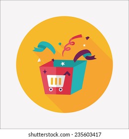 shopping present flat icon with long shadow,eps10