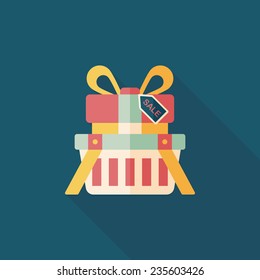 shopping present flat icon with long shadow,eps10