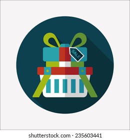 shopping present flat icon with long shadow,eps10