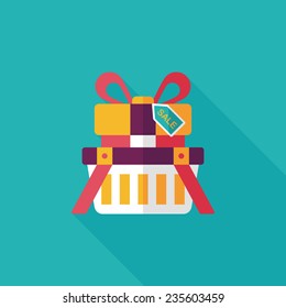 shopping present flat icon with long shadow,eps10