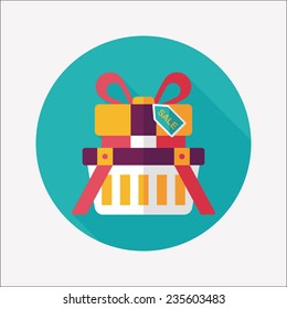 shopping present flat icon with long shadow,eps10