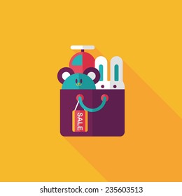 shopping present flat icon with long shadow,eps10
